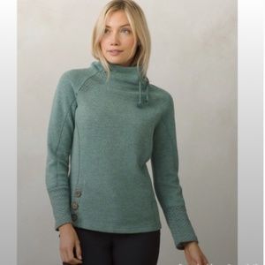 PrAna Lucia Sweater Pullover Wool Drawstring Mock Neck Small